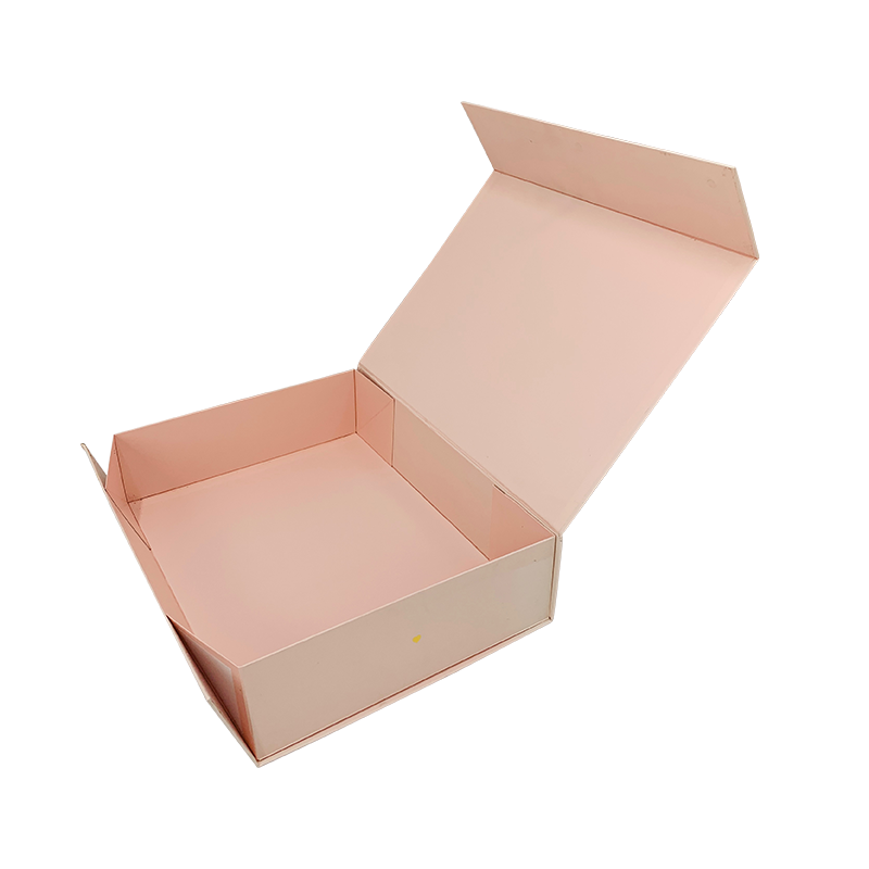 분홍색 우아 한 종이 선물 박스 는 접 을 수 있 는 스타일 의 맞 춤 형 의상 박스 입 니 다.